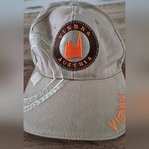 Vienna Austria Beige and Orange Cap 9" Diameter